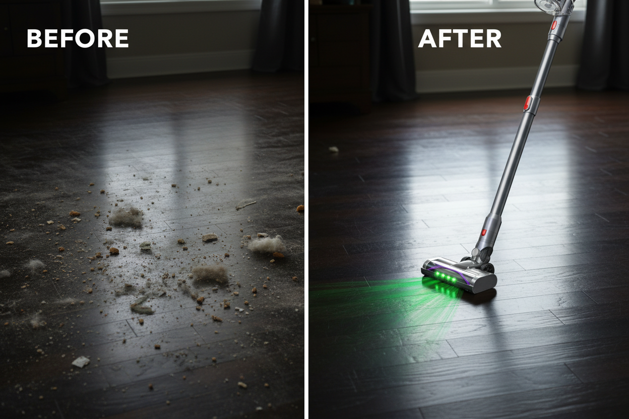 Avant après sol salon